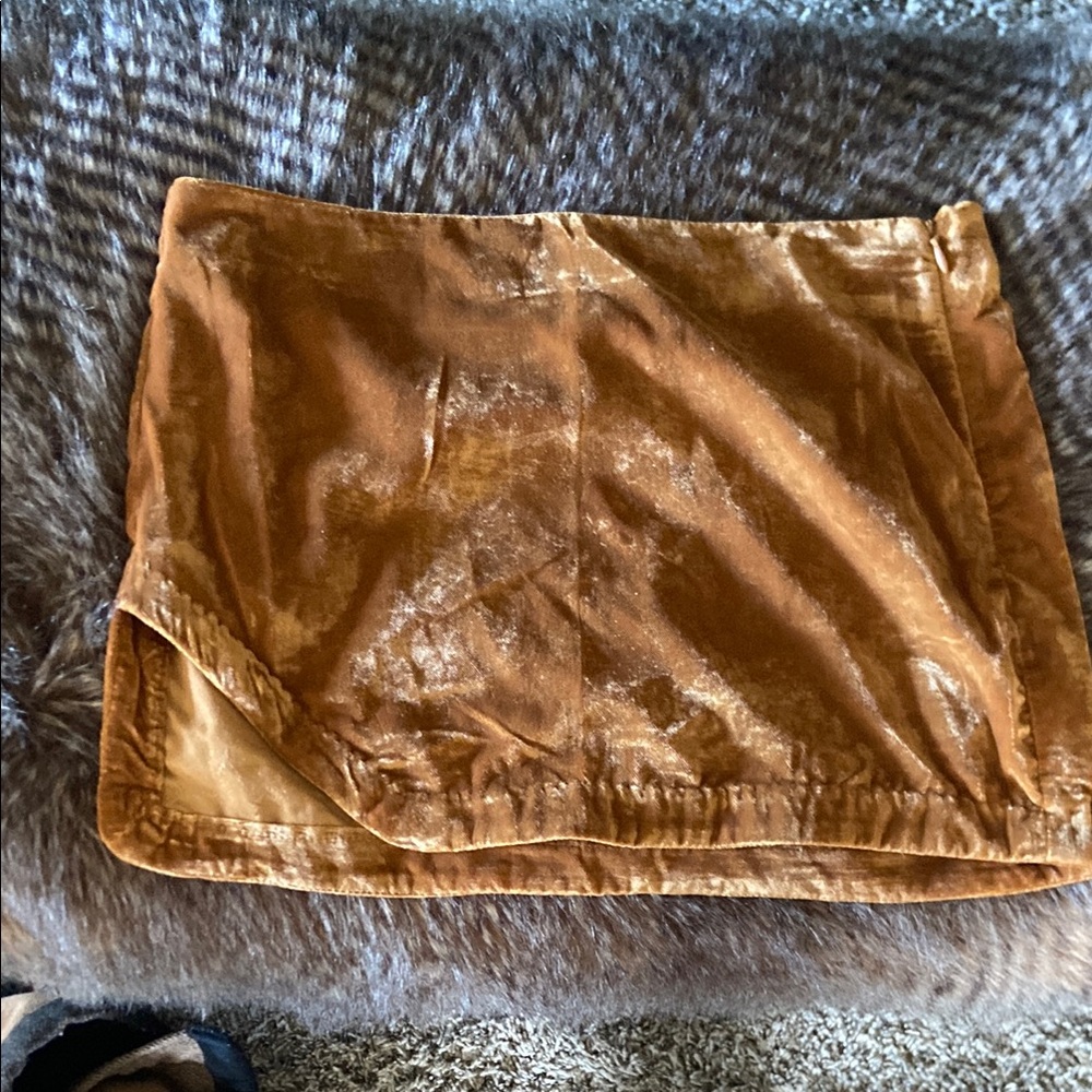Free People Velvet Tan Skirt